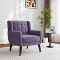 Lumibee Accent Chair, Modern Velevet Armchair for Living Room, Comfy Upholstered Arm Chair Tufted for Indoor Bedroom Office Room (Purple Velvet)