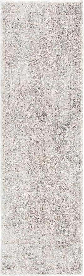 SAFAVIEH Evoke Collection Runner Rug - 2'2" x 11', Ivory & Taupe, Distressed Design, Non-Shedding & Easy to Clean, Ideal for Foyer, Bedroom, Kitchen, Hallway (EVK256E)