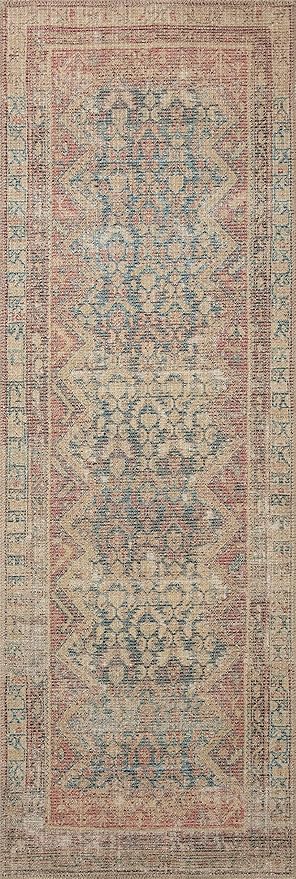 Loloi Angela Rose Aubrey Collection AUB-03 Ocean/Spice 5'-0" x 5'-0", .19" Pile Height, Round Area Rug