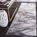 SAFAVIEH Craft Collection Runner Rug - 2'3" x 16', Grey & Orange, Modern Abstract Marble Pattern Design, Non-Shedding & Easy Care, Ideal for High Traffic Areas in Living Room, Bedroom (CFT877P)