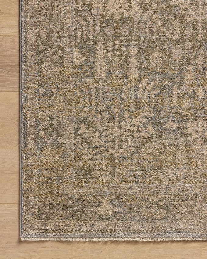 Loloi Magnolia Home by Joanna Gaines Junie Collection JUE-02 Moss/Natural 2'-7" x 8'-0", .38 Pile Height, Runner Rug