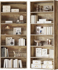 IRONCK Bookshelves and Bookcases Set of 2 Floor Standing 6 Tiers Display Storage Shelves 70 in Tall Bookcase Home Decor Furniture for Home Office, Living Room, Bed Room