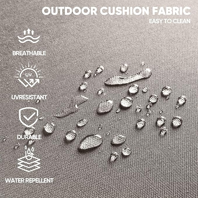 Swivel Patio Chairs sofa Set of 7 with 6" Thick Cushion - Wicker Outdoor Swivel Rocker Patio Chair ,Sofa/Glass coffee table, High Back Comfortable Outdoor Glider Chairs - Brown Wicker | Gery Cushions