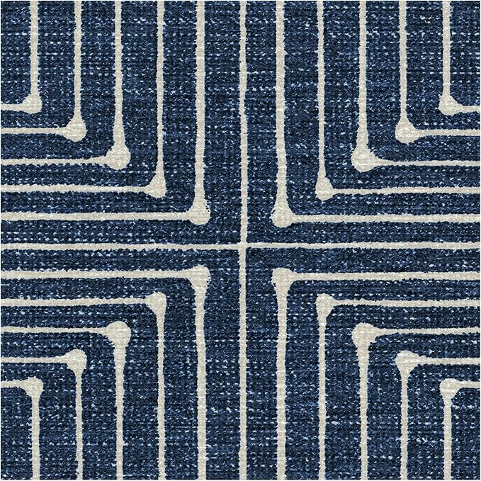 RUGGABLE x Jonathan Adler Machine Washable Modern Area Rug – Inkdrop Lapis Blue 5x7, Stain-Resistant, Non-Slip – Medium Rugs for Living Room, Bedroom, Hallway, Entryway & Office–with Cushioned Pad