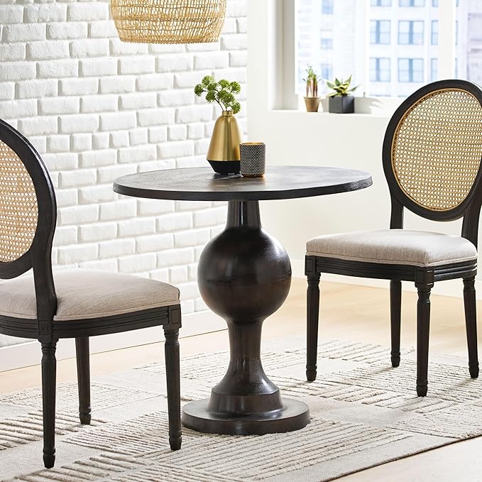 Christopher Knight Home Vintage Aluminum Round Dining Table with Pedestal Base, Table for Dining Set, Suitable for Small Living Areas,Furniture for Kitchen, Dining Room, Party, Raw Bronze