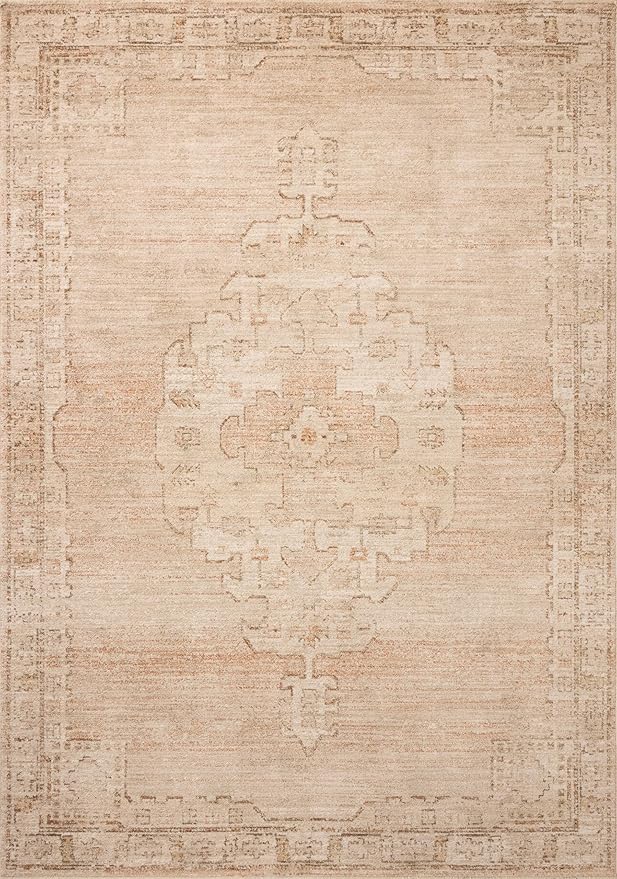 Loloi Chris Loves Julia Palma Collection PLM-02 Spice/Natural 2'-7" x 10'-0" Runner Rug Vintage Style Boho Living Room Bedroom Carpet