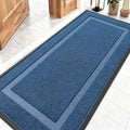 OLANLY Front Door Mat Indoor Outdoor Entrance, Waterproof All-Season, All-Weather Doormat, Sturdy Natural Rubber, Fade Resistant, Low Profile, Easy Clean Patio Porch Entryway Mat, 59x23, Light Blue