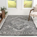 JONATHAN Y Vintage Medallion Indoor Area Rug Black 4X6, Modern Boho for Living Room, Bedroom, Kitchen, Office, Easy-Cleaning, High Traffic, Pet-Friendly, Non-Shedding MDP100D-4