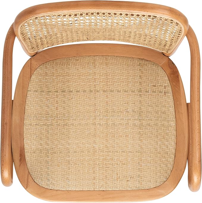 Safavieh Home Keiko White and Natural Cane Dining Chair