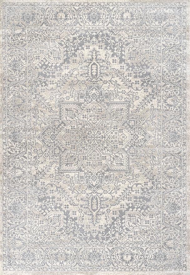JONATHAN Y Vintage Medallion Indoor Area Rug Cream 5X8, Modern Boho for Living Room, Bedroom, Kitchen, Office, Easy-Cleaning, High Traffic, Pet-Friendly, Non-Shedding MDP100C-5