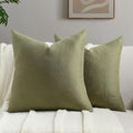 FUTEI Moss Green Chenille Throw Pillow Covers 22x22 Inch Set of 2,Soft Wide Chevron Textured Cushion Case,Farmhouse Home Decor for Couch Bed Living Room