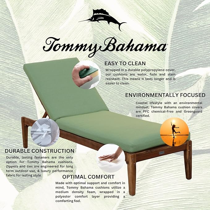 Tommy Bahama Chaise Cushion, 23" X 75" X 2.5", Bamboo Bay Pear