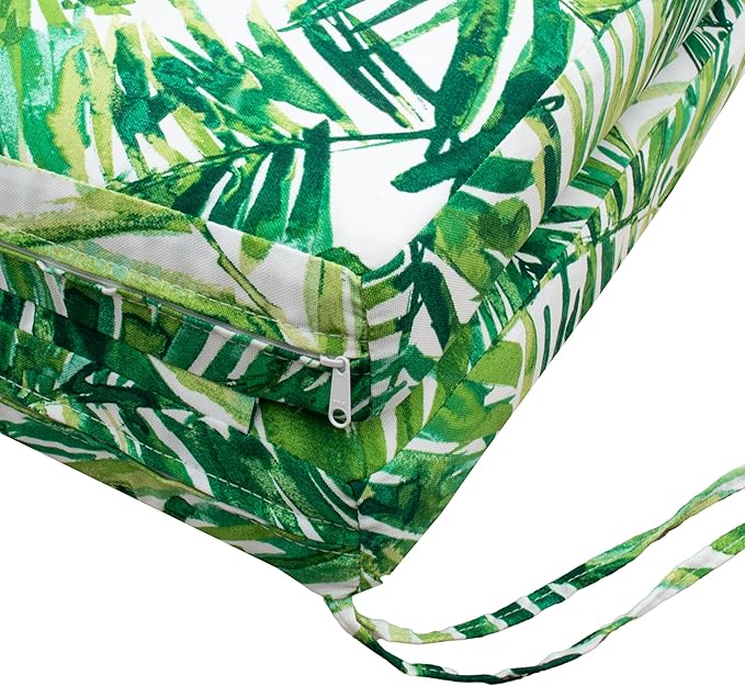 Tommy Bahama Chaise Cushion, 26" X 77" X 2.5", Coastal Palm Green Leaf