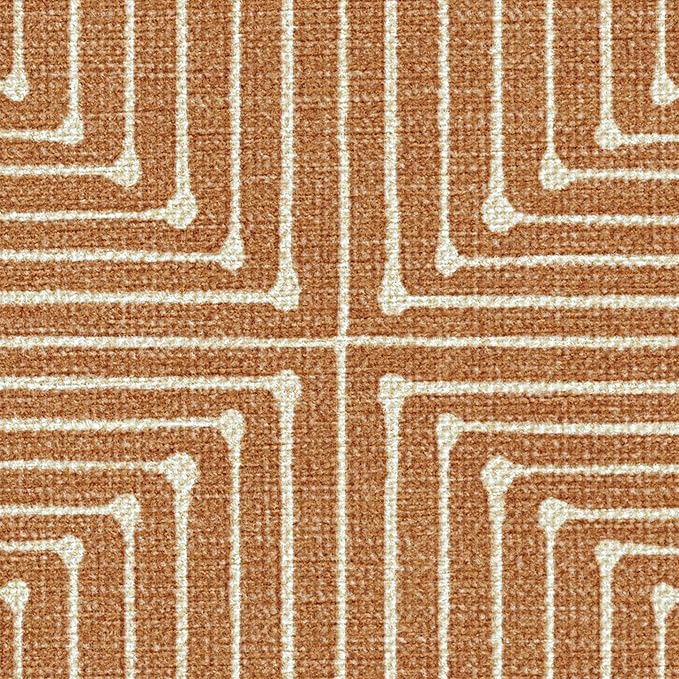 RUGGABLE x Jonathan Adler Machine Washable Modern Area Rug – Inkdrop Copper 8 ft Round, Stain-Resistant, Non-Slip – Large Rugs for Living Room, Bedroom, Hallway, Entryway & Office–with Cushioned Pad