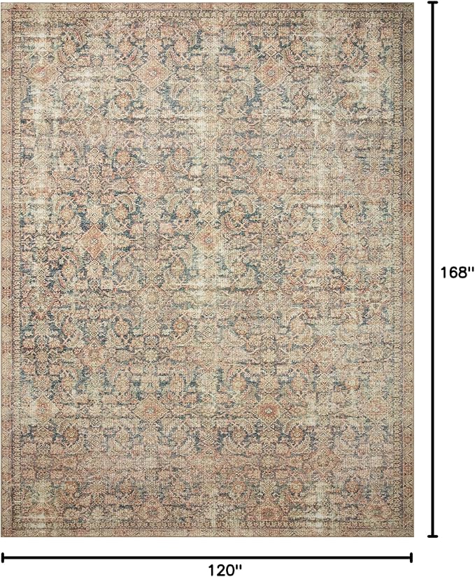 Loloi Angela Rose Aubrey Collection AUB-01 Navy/Multi 10'-0" x 14'-0", .19" Pile Height, Area Rug