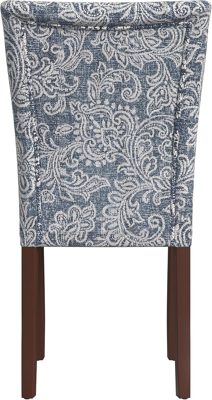 HomePop Classic Parsons Dining Chair -Denim Jacobean Print (Set of 2)