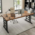 Coleshome 71 Inch Executive Desk with USB Ports, Large Computer Desk with Extra Thick, Long Mordern Office Desk, Workstation Business Furniture for Home Office, Vintage