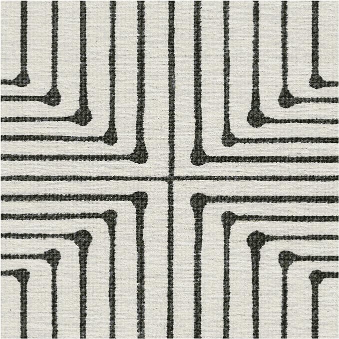 RUGGABLE x Jonathan Adler Machine Washable Modern Area Rug – Inkdrop Black & Ivory 3x5, Stain-Resistant, Non-Slip – Small Rugs for Living Room, Bedroom, Hallway, Entryway & Office–with Cushioned Pad