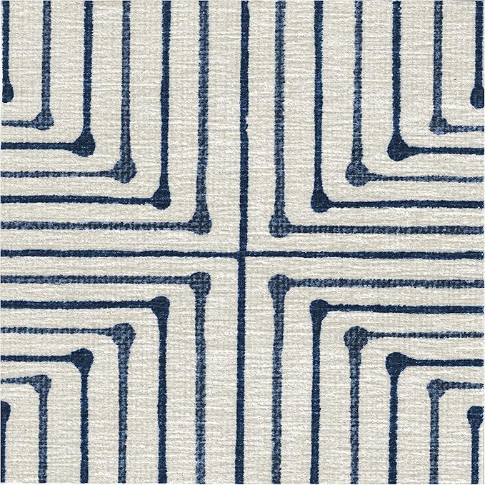 RUGGABLE x Jonathan Adler Machine Washable Modern Area Rug – Inkdrop Slate Blue 8x10, Stain-Resistant, Non-Slip – Large Rugs for Living Room, Bedroom, Hallway, Entryway & Office–with Standard Pad