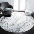 SAFAVIEH Craft Collection 8' Round Grey/Green CFT877Y Modern Abstract Non-Shedding Living Room Dining Bedroom Foyer Area Rug