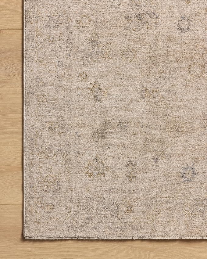 Loloi Chris Loves Julia Louisa Collection LOI-01 Oatmeal/Stone 2'-3" x 3'-10", .38" Pile Height, Accent Rug