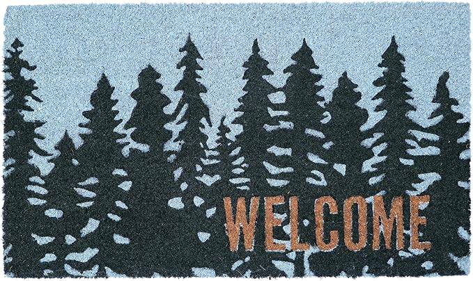KAF Home - 17 x 30 Coir Doormat - Welcome Pine Trees