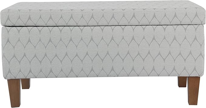 HomePop Textured Large Decorative Storage Bench, Gray and Brown, 36 x 16 x 18 inches
