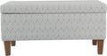 HomePop Textured Large Decorative Storage Bench, Gray and Brown, 36 x 16 x 18 inches