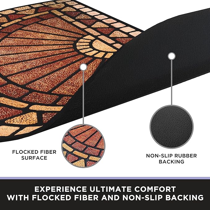 ubdyo Unique Design Door mat - Low Pile Front Doormat Outside Entrance for Efficient Dirt Trapping - All Weather Front Door Mat Indoor Entrance - Anti Slip Welcome Matt Outdoor - (36" x 24", Red)