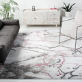 SAFAVIEH Craft Collection Area Rug - 10' Square, Grey & Wine, Modern Abstract Design, Non-Shedding & Easy Care, Ideal for High Traffic Areas in Living Room, Bedroom (CFT877S)