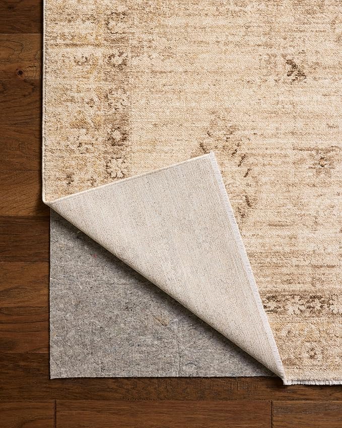 Loloi Chris Loves Julia Palma Collection PLM-06 Natural/Smoke 9'-6" x 13'-1" Fringe Area Rug Vintage Style Boho Living Room Bedroom Carpet