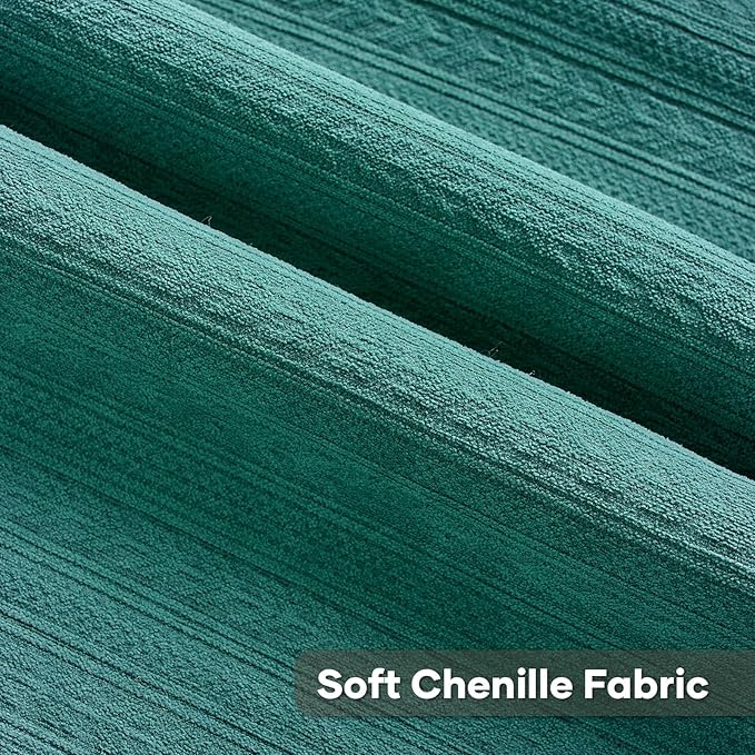 FUTEI Teal Decorative Throw Pillow Covers 22x22 Inch Set of 2,Soft Cozy Wheat Ear Striped Patterns Cushion Cases,Modern Home Decor for Couch Bed Living Room