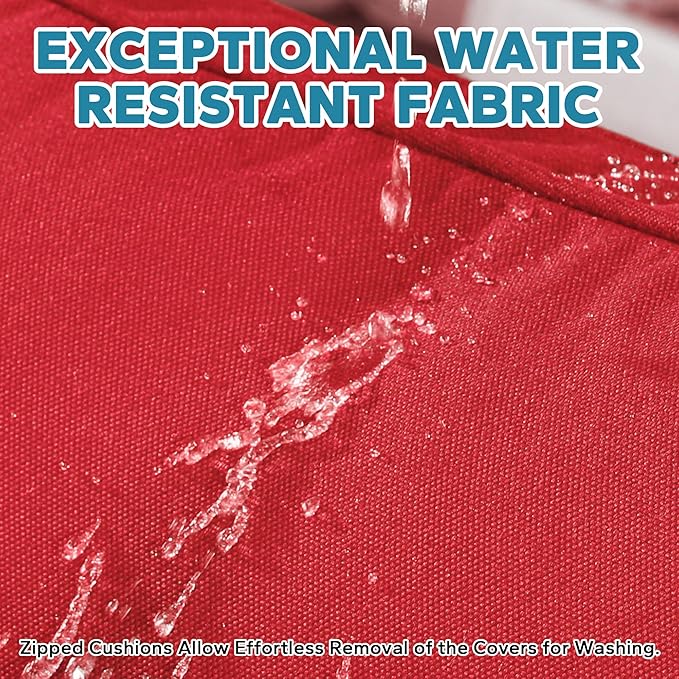 Patio 2 Pieces Wicker Swivel Chairs Set of 2，Outdoor PE Rattan Rocking Glider Armchairs, Water-Resistant Cushions with Removable and Washable Covers, Porch, Balcony, Sunroom (RED)