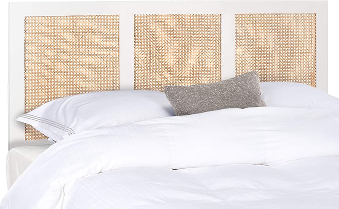 SAFAVIEH Home Collection Vienna White Wash Cane Full Headboard Platform, Double (HBD8004C-F)