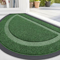 OLANLY Half Circle Door Mat Indoor Outdoor Entrance Welcome, Waterproof All-Season, All-Weather Doormat, Sturdy Natural Rubber, Low Profile, Easy Clean Patio Porch Entryway Mat, 36x24, Green
