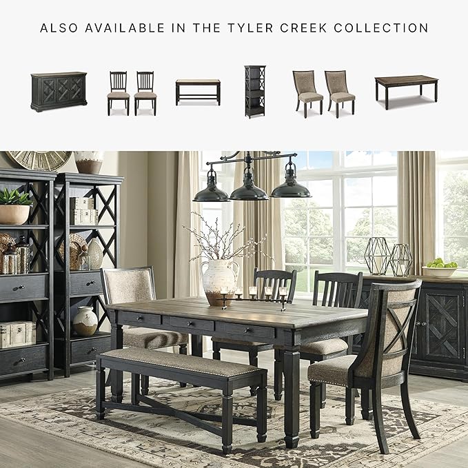 Signature Design by Ashley Tyler Creek 19.25" Dining Room Upholstered Chair, 2 Count, Antique Black