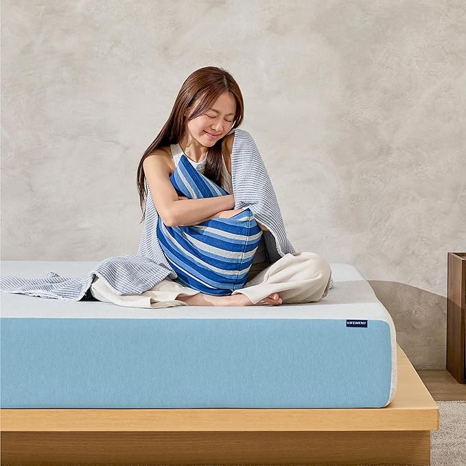 LIFEMENT Basic Full Cooling Gel Infused Memory Foam Mattress in a Box | Medium Firm Bed, Fiberglass Free, Certified Pressure Relief Foam, Cooling Comfort Sleep, 12 Inch