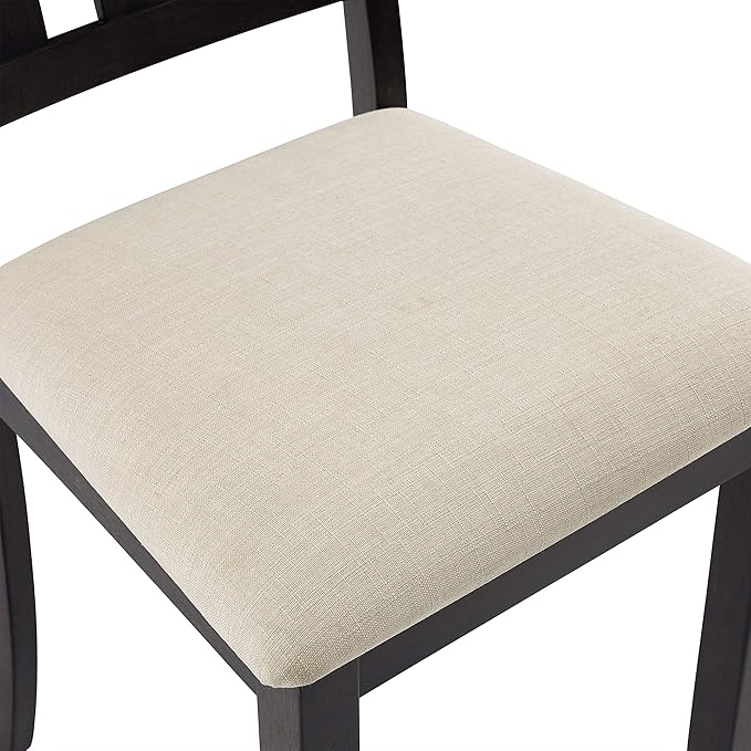 Crosley Furniture Hayden Modern Farmhouse Slat Back Wood Dining Chairs Set of 2, Slate/Crème