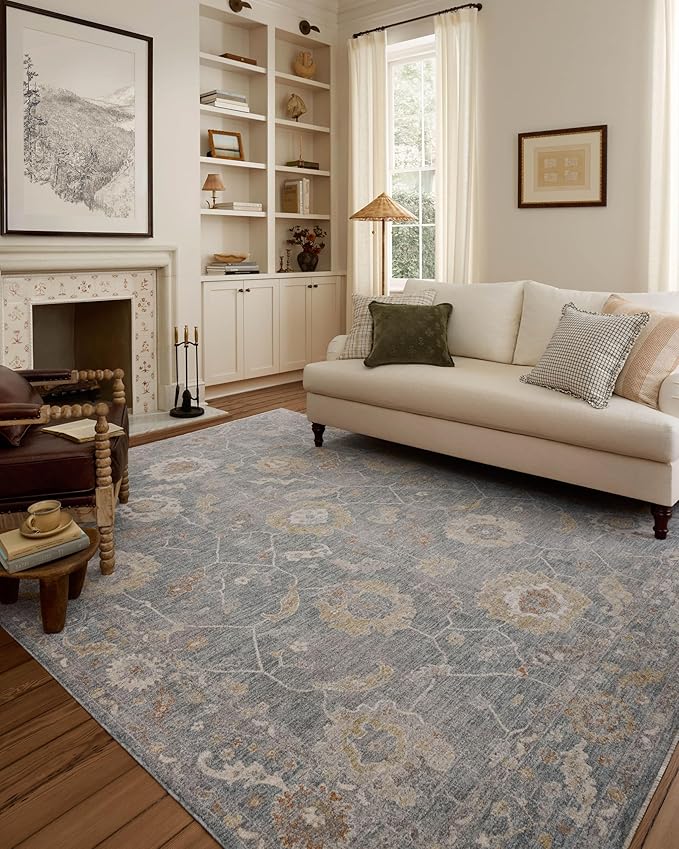 Loloi Chris Loves Julia Louisa Collection LOI-02 Ocean/Sunset 3'-6" x 5'-6", .38" Pile Height, Accent Rug