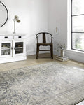 Loloi Teagan Collection TEA-04 Sky/Natural 9'-9" x 13'-6" Area Rug, Large, Soft Neutral Rug, High-Traffic for Living Room, Bedroom, Home Office, Dining Area