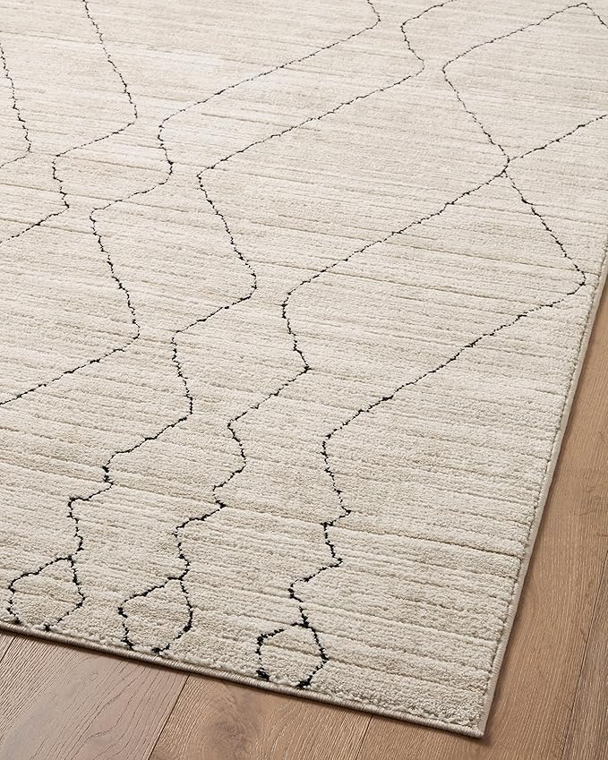 Loloi Darby Collection DAR-03 Sand/Charcoal 2'-7" x 12'-0" Runner Rug