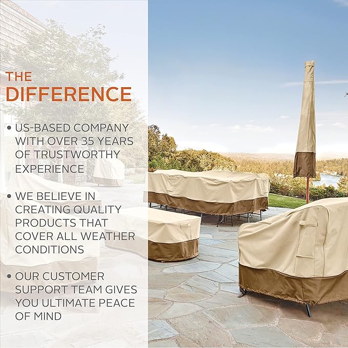 Classic Accessories Veranda Water-Resistant 80 Inch General Purpose Patio Furniture Cover, Outdoor Furniture Cover