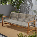 Christopher Knight Home Marcia Outdoor Wood Sofa, Wicker, 75.50 x 31.00 x 31.50, Gray, Natural Stained Finish