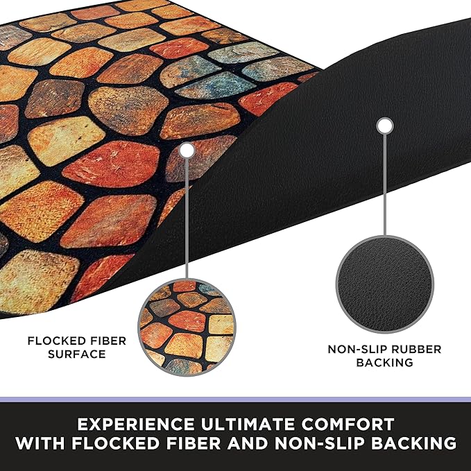 ubdyo Unique Design Door mat - Low Pile Front Doormat Outside Entrance for Efficient Dirt Trapping - All Weather Front Door Mat Indoor Entrance - Anti Slip Welcome Matt Outdoor - (36" x 24", Orange)