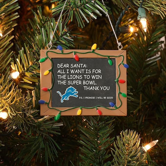 NFL Resin Holiday Christmas Chalkboard Sign Ornament