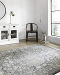 Loloi Teagan Collection TEA-01 Denim/Mist 6'-7" x 9'-2" Area Rug, Large, Soft Neutral Rug, High-Traffic for Living Room, Bedroom, Home Office, Dining Area