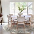 RUGGABLE Washable Vintage Area Rug – Kamran Coral 6 ft Round, Stain-Resistant, Non-Slip – Medium Machine Washable Rugs for Living Room, Bedroom, Hallway, Entryway & Office–with Standard Pad