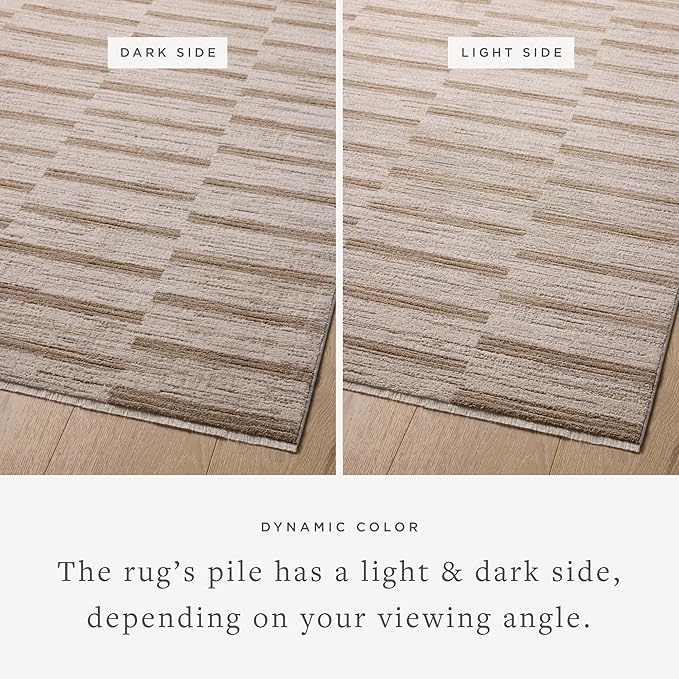 Loloi Amber Lewis Cali Collection CIL-04 Ivory/Tobacco 3'-6" x 5'-6", .25" Pile Height, Accent Rug