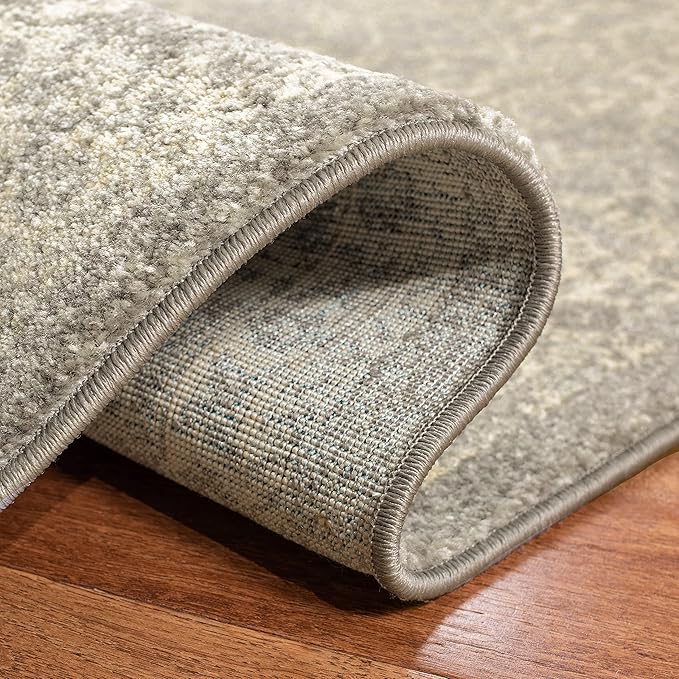 SAFAVIEH Evoke Collection 2'2" x 19' Silver / Ivory EVK256S Oriental Distressed Non-Shedding Living Room Bedroom Runner Rug