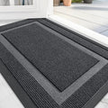OLANLY Front Door Mat Indoor Outdoor Entrance, Waterproof All-Season, All-Weather Doormat, Sturdy Natural Rubber, Fade Resistant, Low Profile, Easy Clean Patio Porch Entryway Mat, 59x20, Grey